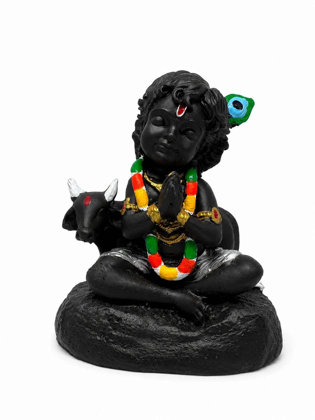 Baby Krishna Idol with Cow
