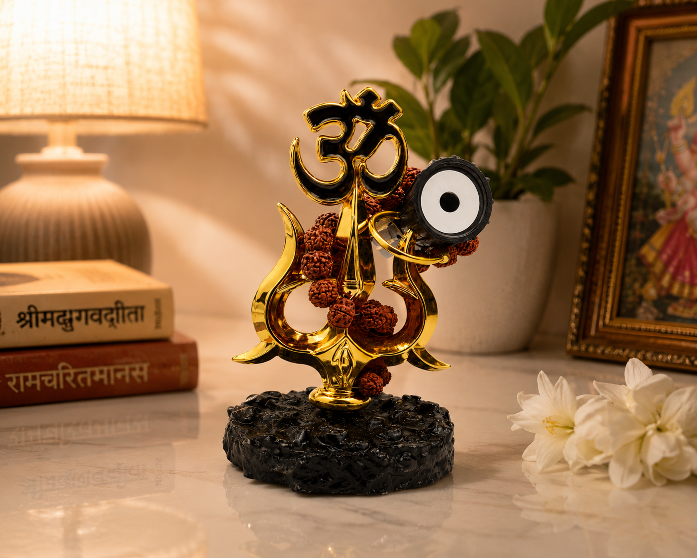 Lord Shiva Trishul with Om Symbol Showpiece