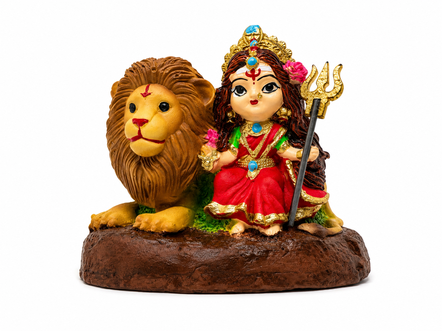 Goddess Durga Idol with Lion Decorative Showpiece