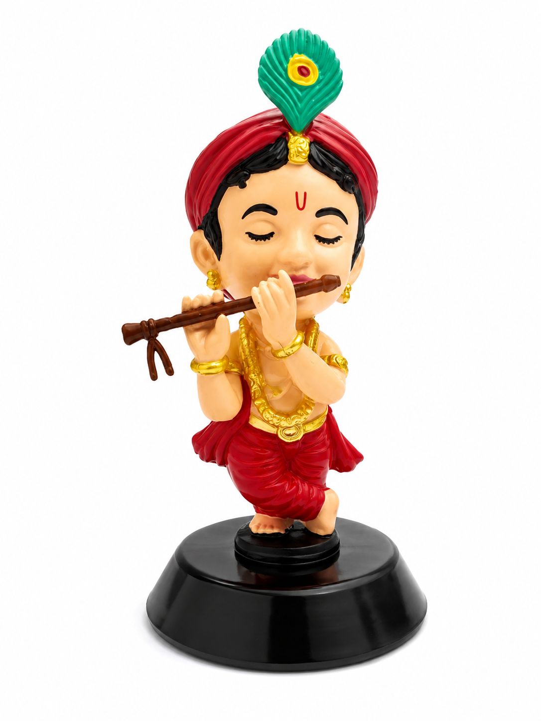 Bal Krishna Ji Idol with Flute and Peacock Feather