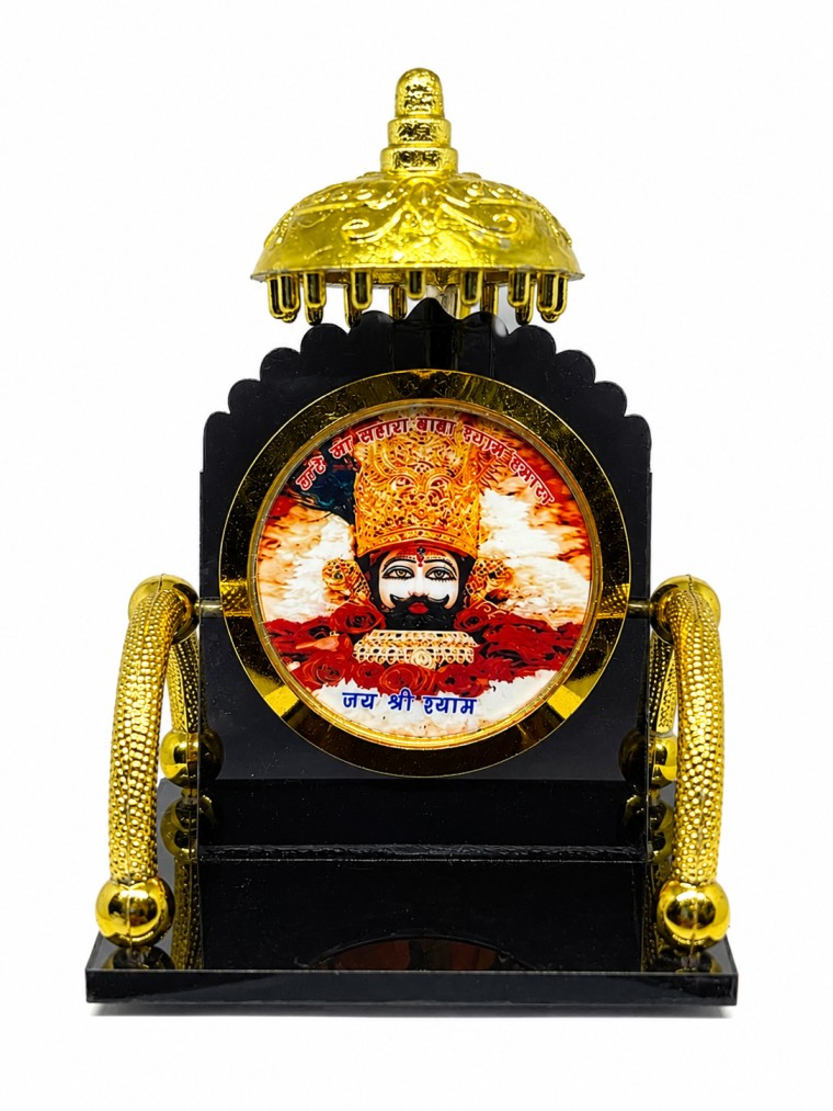 Khatu Shyam Ji Chhatri Softa Black & Gold Showpiece