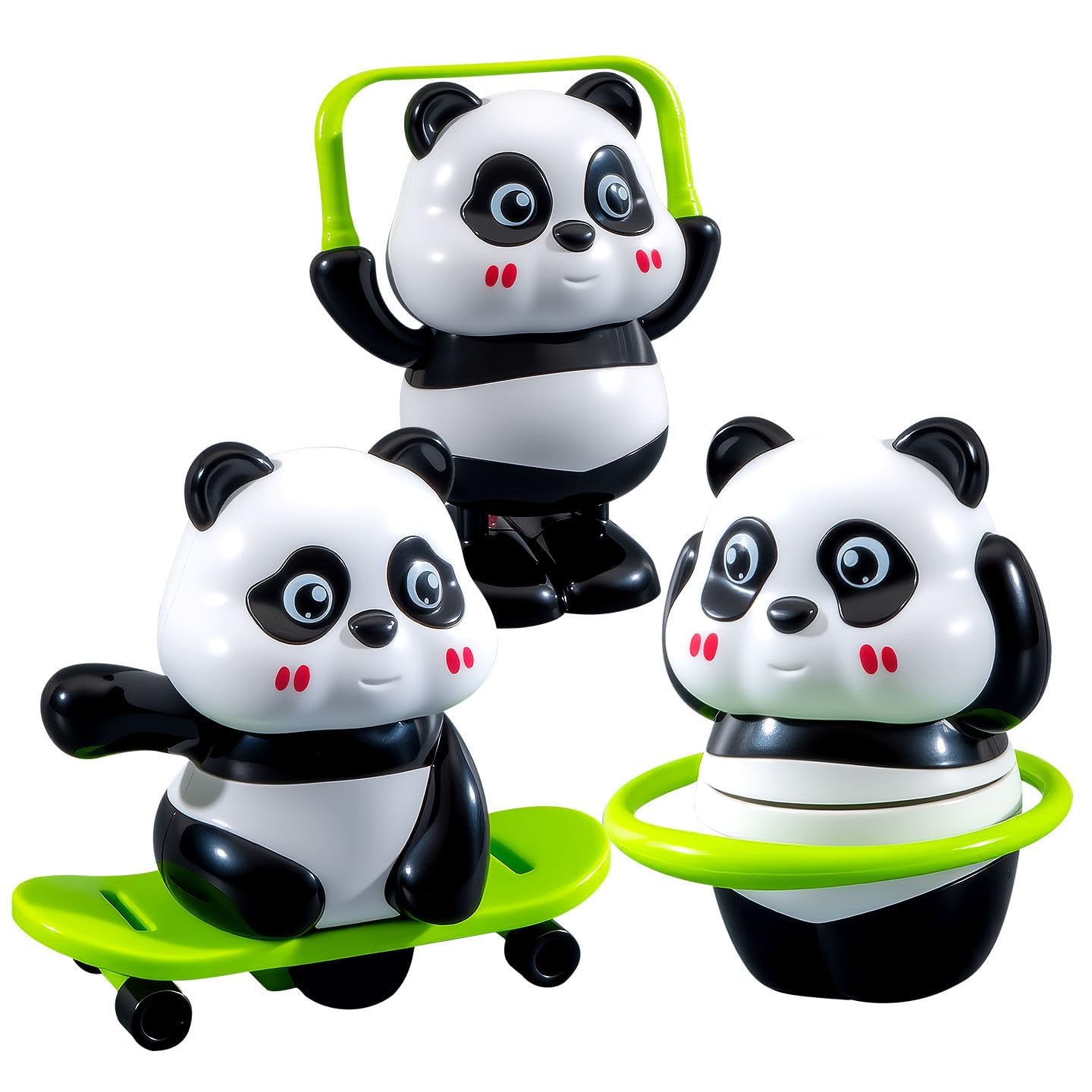 3 Pcs Wind Up Panda Toy Set for Kids